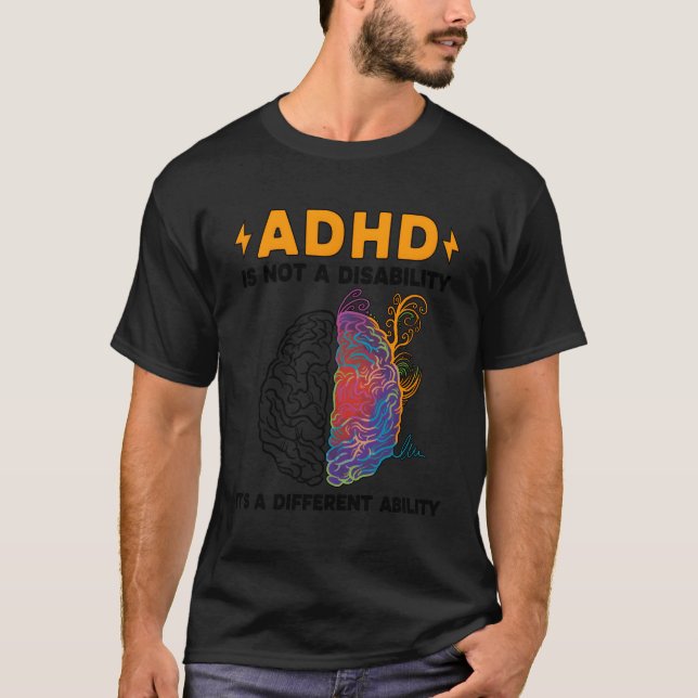 T-shirt Ajouter Mois De Sensibilisation Fier Adhd Warrior  (Devant)