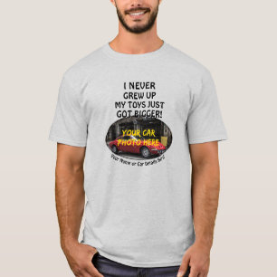 T-shirt Ajouter Nom, Sa Photo De Voiture, Texte, Jamais Au