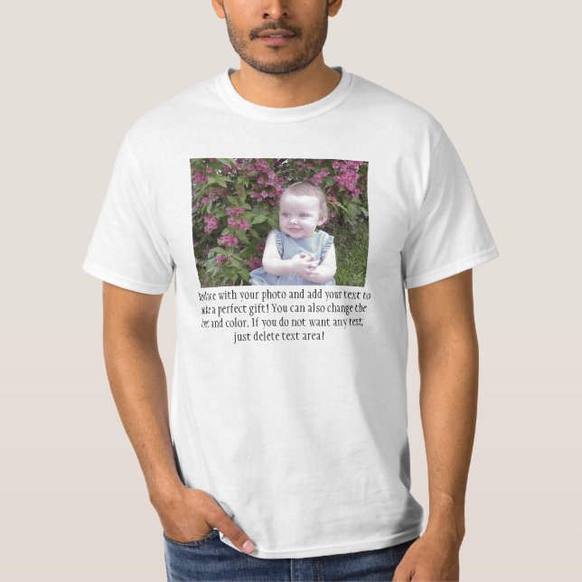 T-shirt Ajouter Photo et Personnaliser qui cadeau parfait (Devant)