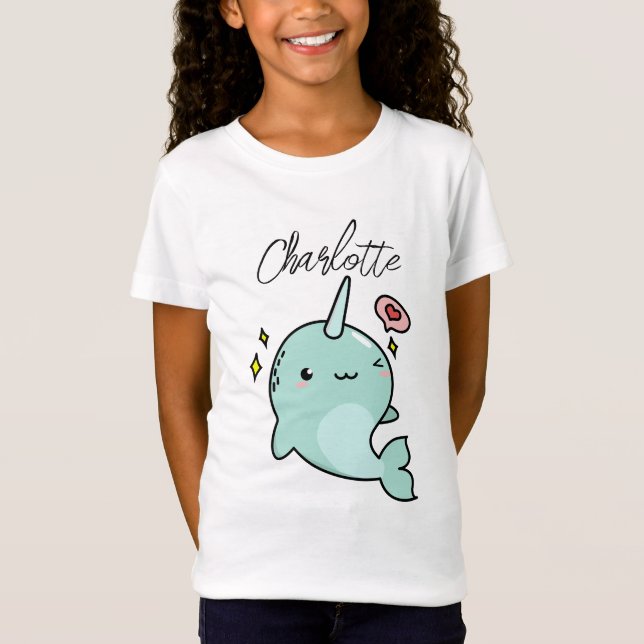 T-Shirt Ajouter un nom à Narwhal - Cadeau pour les amoureu (Devant)