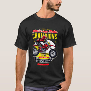 T-shirt Ajouter un nom Année Motocross Retro Champions Rid