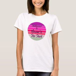 T-shirt Ajouter un nom Bienvenue à Elle Shop Rose Retro S