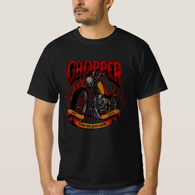 T-shirt Ajouter un nom Modifier le texte Red Chopper Motor (Devant)