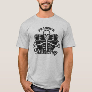 T-shirt AJOUTER UN NOM personnalisé Skull Skateboard Skate