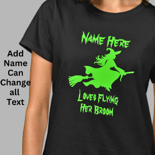 T-shirt Ajouter un nom Sortie de texte Flying Broomstick H