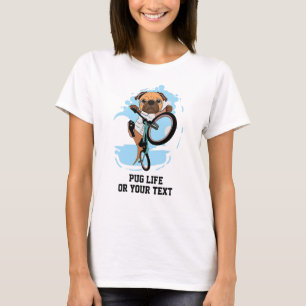 T-shirt Ajouter un nom Texte Mignonne Carlin Chien équitat