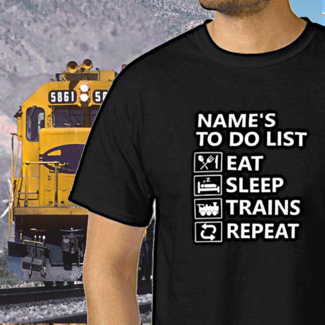 T-shirt Ajouter un nom Train de sommeil de l'alimentation  (Créateur téléchargé)