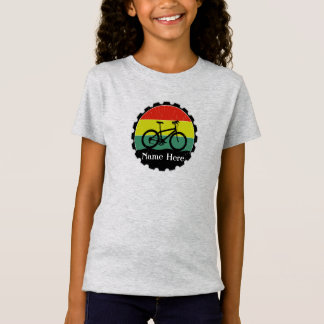 T-Shirt Ajouter un nom Vélo sur Vintage Grunge Rainbow T-