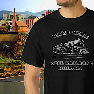 T-shirt Ajouter un nom Votre modèle TEXTE Train Railroad B