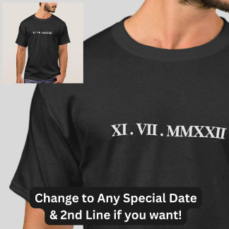 T-shirt Ajouter Une Date De Naissance, Un Anniversaire, Un