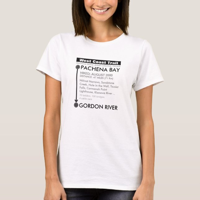 T-shirt Ajouter votre date : Piste West Coast (Devant)