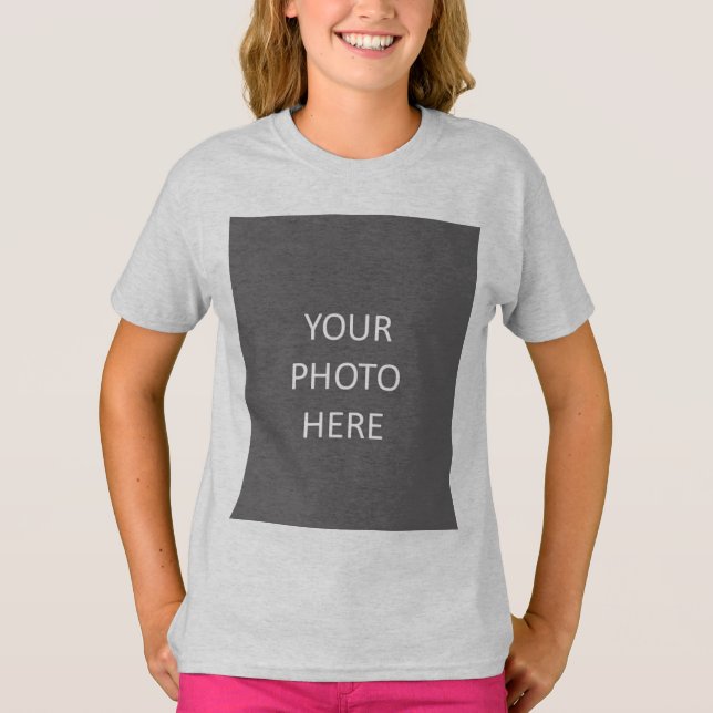 T-shirt Ajouter Votre Image Photo Logo Ash Grey (Devant)