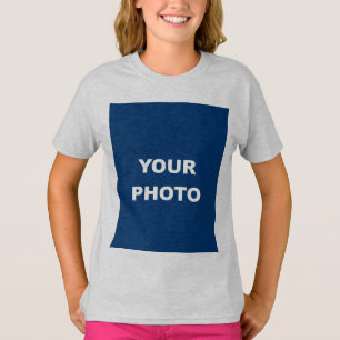 T-shirt Ajouter Votre Image Photo Logo Ash Grey