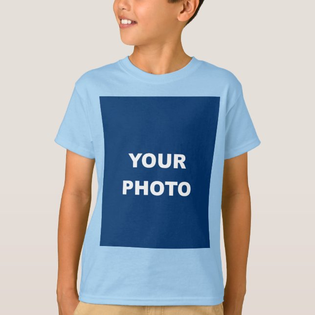 T-shirt Ajouter votre image photo logo bleu clair (Devant)