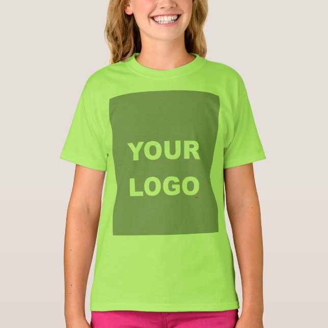 T-shirt Ajouter Votre Image Photo Logo Lime Green (Devant)