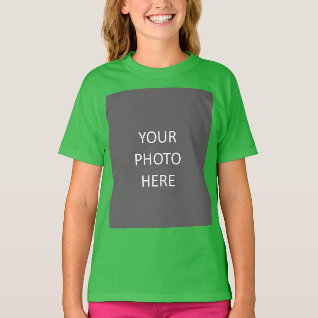 T-shirt Ajouter votre image Photo Logo Shamrock Vert (Devant)