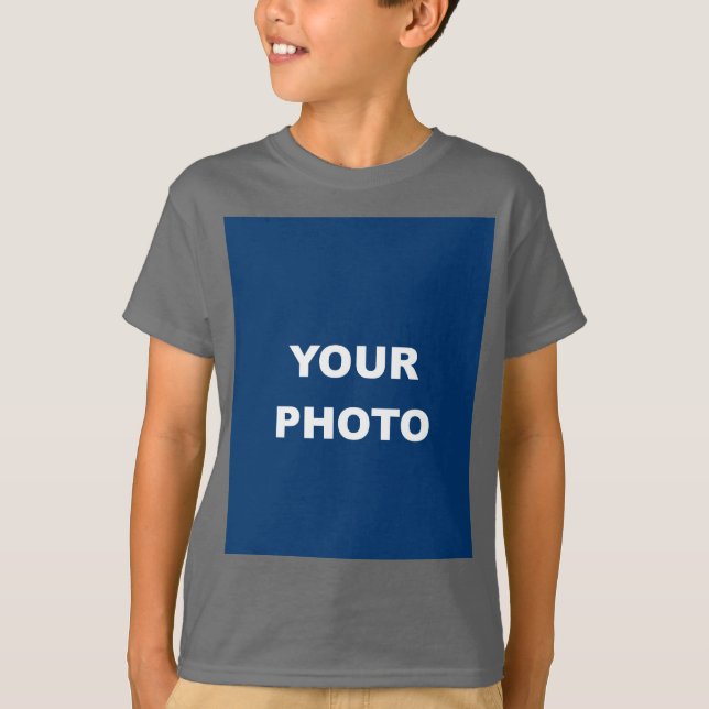 T-shirt Ajouter Votre Image Photo Logo Smoke Grey (Devant)