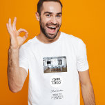 T-shirt Ajouter votre logo Promotion photo texte personnal<br><div class="desc">Ajoutez votre logo avec votre T-shirt promotionnel avec texte et photo personnalisés. Insérez votre logo et votre photo et customisez le texte,  le nom de l'entreprise,  l'adresse et les coordonnées. Promotion d'entreprise ou don pour vos clients et partenaires d'affaires.</div>