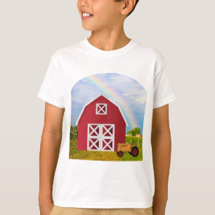 T-shirt Ajouter votre nom à la grange rouge avec le ciel b
