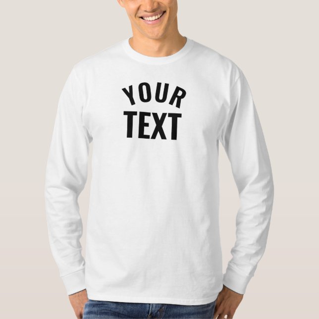 T-shirt Ajouter votre nom de texte Hommes simple long manc (Devant)