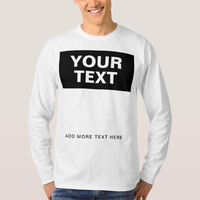 T-shirt Ajouter Votre Nom De Texte Photo Mens Modern Long  (Devant)