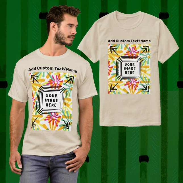 T-shirt Ajouter Votre Propre Image Image Image Texte Ici P (Zazzle Add Your Own Photo Image Picture Text Here Custom T-Shirt (Design Front) )