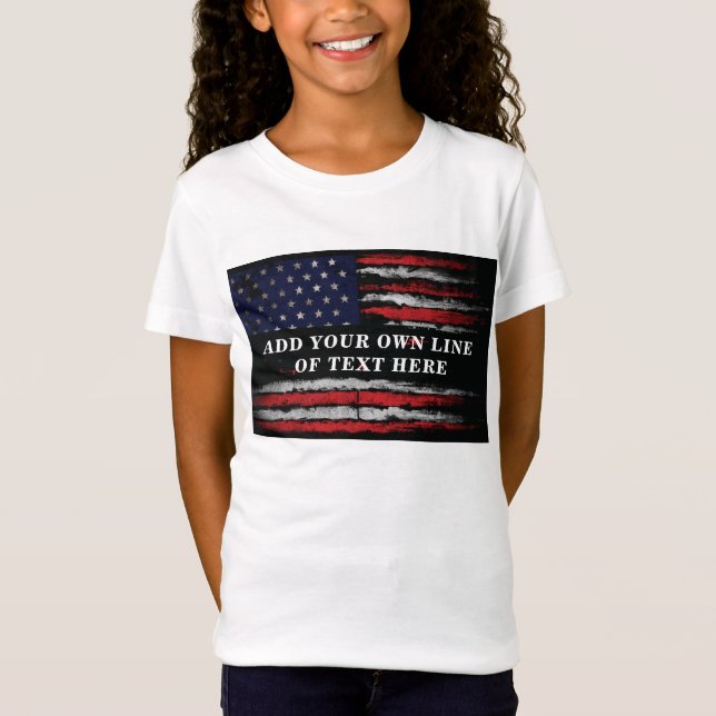 T-Shirt Ajouter votre propre texte sur grunge American fla (Devant)