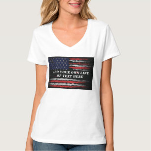 T-shirt Ajouter votre propre texte sur grunge American fla