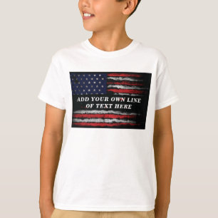 T-shirt Ajouter votre propre texte sur grunge American fla