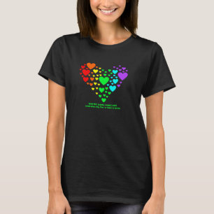T-shirt Ajouter votre texte, Coeur arc-en-ciel des coeurs 
