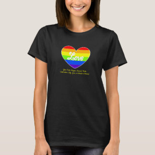 T-shirt Ajouter votre texte, Rainbow Heart LOVE on Black
