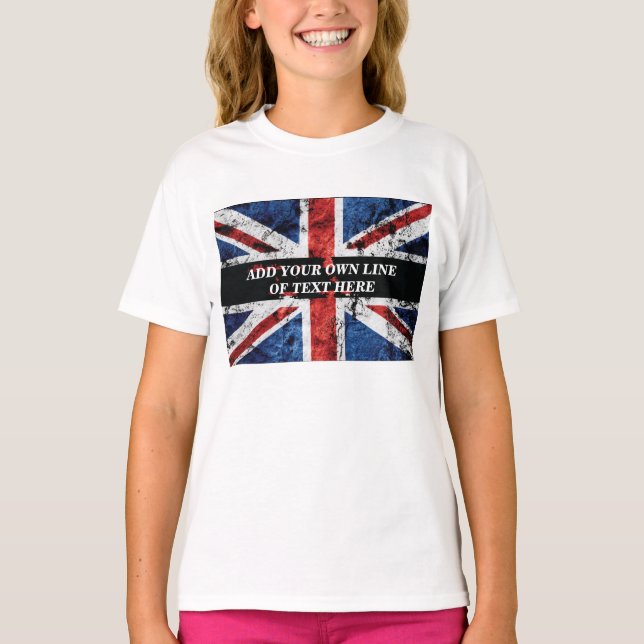 T-shirt Ajouter votre texte sur le drapeau anglais Jeu d'o (Devant)