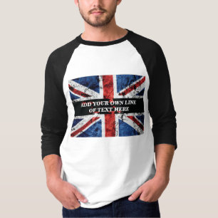 T-shirt Ajouter votre texte sur le drapeau anglais Jeu d'o