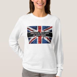 T-shirt Ajouter votre texte sur le drapeau anglais Jeu d'o