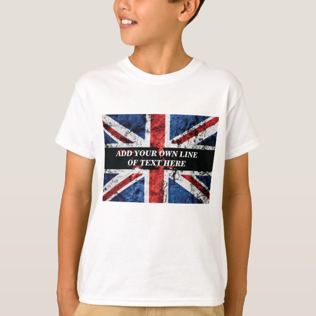 T-shirt Ajouter votre texte sur le drapeau anglais Jeu d'o (Devant)