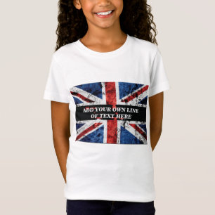 T-Shirt Ajouter votre texte sur le drapeau anglais Jeu d'o