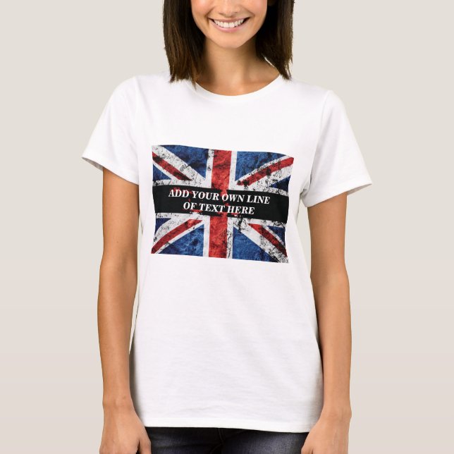 T-shirt Ajouter votre texte sur le drapeau anglais Jeu d'o (Devant)