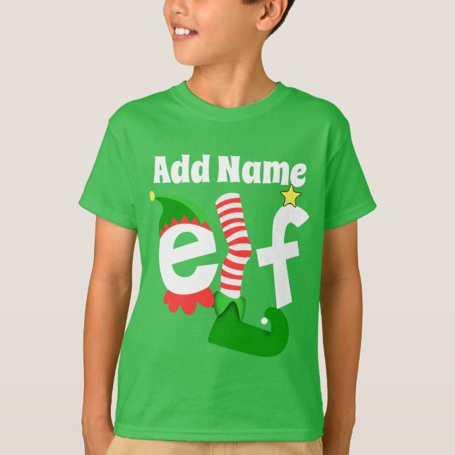 T-shirt Ajoutez le nom Noël d'Elf - customisé (Devant)