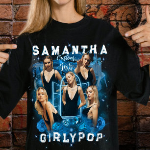 T-shirt Ajoutez vos propres photos Rétro 90 Bootleg Y2K Bl