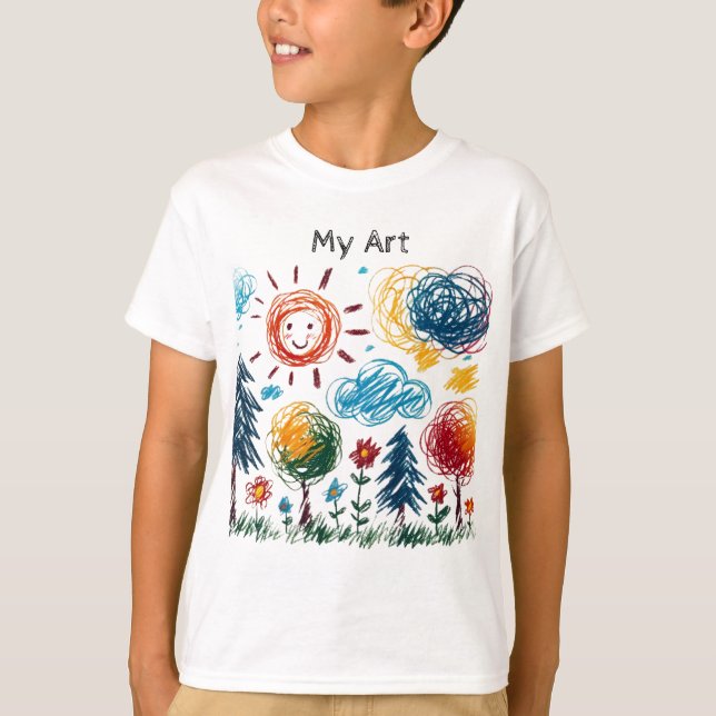 T-shirt Ajoutez votre oeuvre d'enfant à cela (Devant)