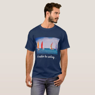 T-shirt Ajoutez votre photo à la régate de voilier bleu fo