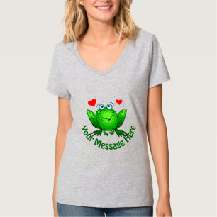 T-shirt Ajoutez Votre Propre Message Grenouille Verte Mign