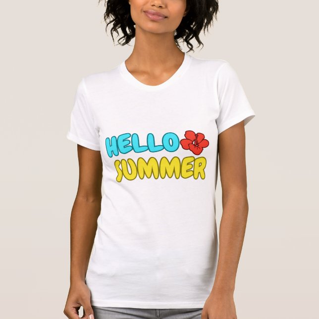 T-shirt ajusté Hello Summer (Devant)