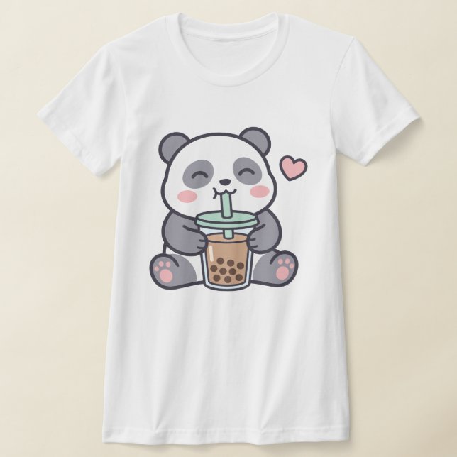 T-shirt ajusté pour femme avec Panda Mignon au Bub (Poser)