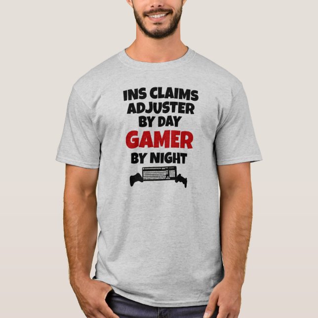 T-shirt Ajusteur des sinistres d'assurance Gamer (Devant)