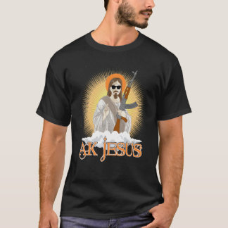 T-shirt AK Jesus Porte Des Lunettes De Soleil Cloud Clair