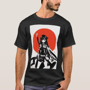 T-shirt Akame Ga Kill T Shirt Akame Manga Draw Red Sun Sti