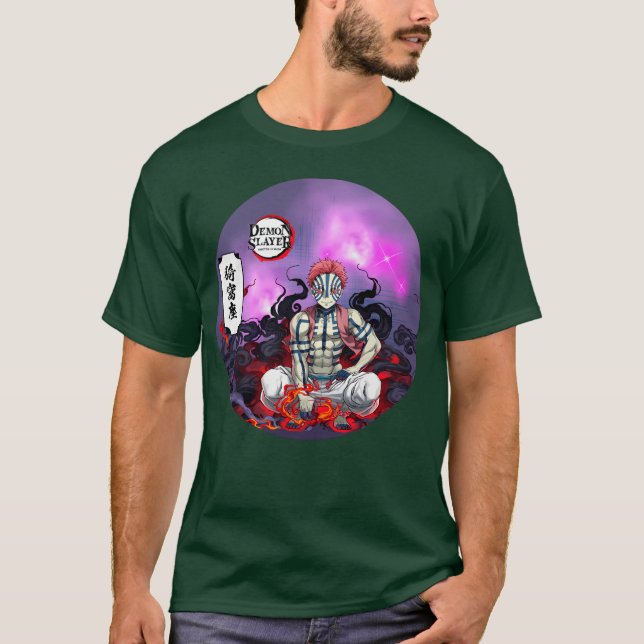 T-shirt Akaza – Conception de démon de rang supérieur (Devant)