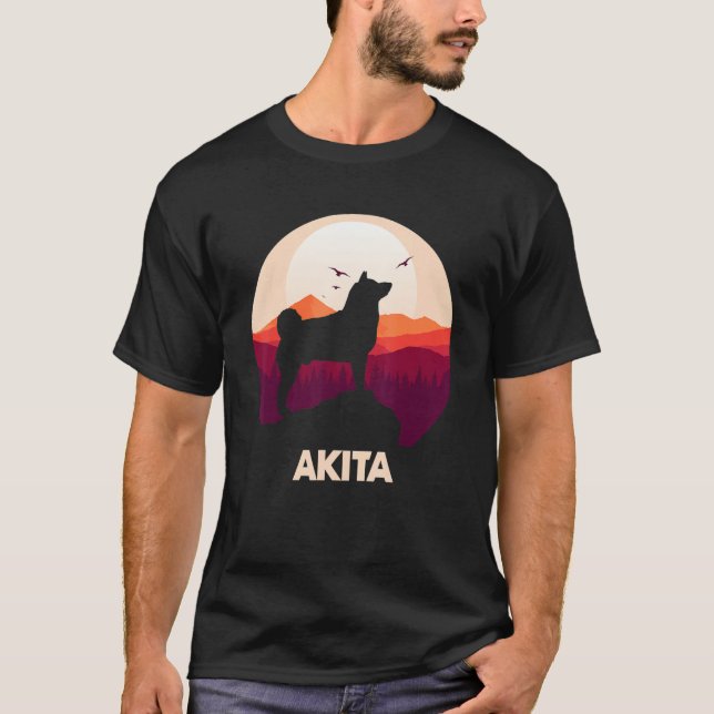 T-shirt Akita and Moon Halloween 1 (Devant)