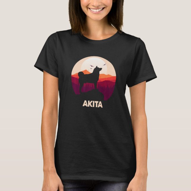 T-shirt Akita and Moon Halloween  1 (Devant)